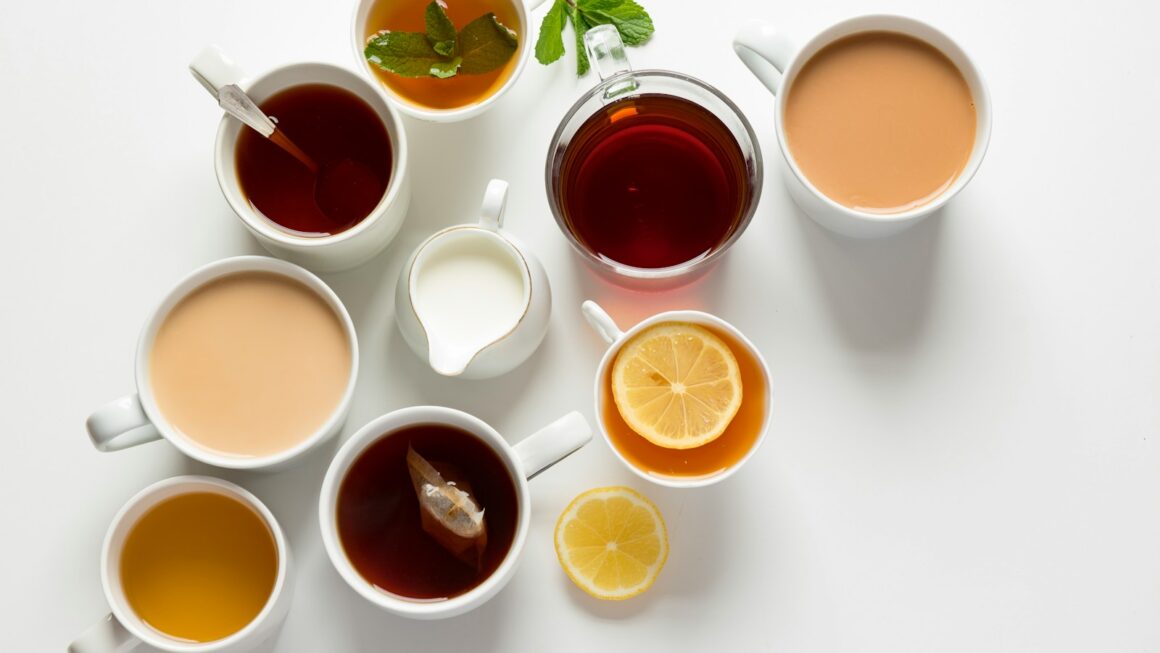 flat-lay photography of variety of beverage filled glasses